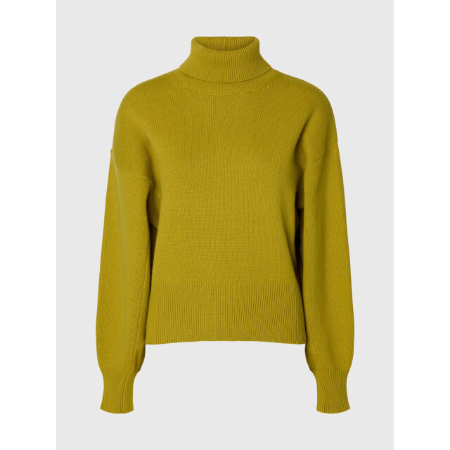 Selected Femme slwellie ls knit roll neck 16101825 avocado oil 06711.369.0018 large