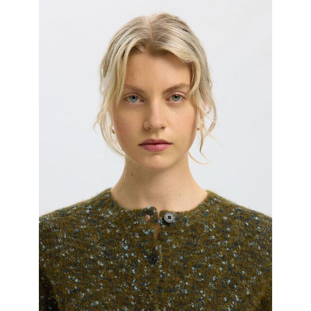 Selected Femme slwkat ls knit short cardigan 16101999 travertine 06741.840.0089 large