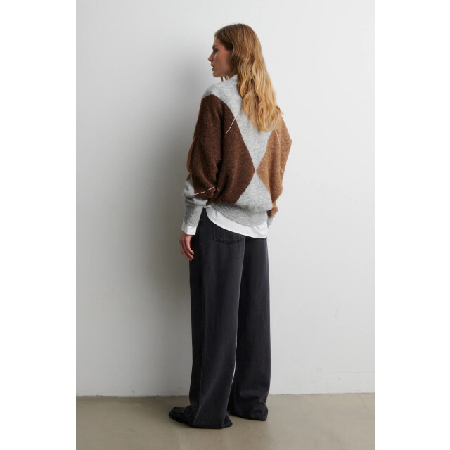 Second Female forca knit v-neck 61034 7001 light grey melange 06712.910.0035 large