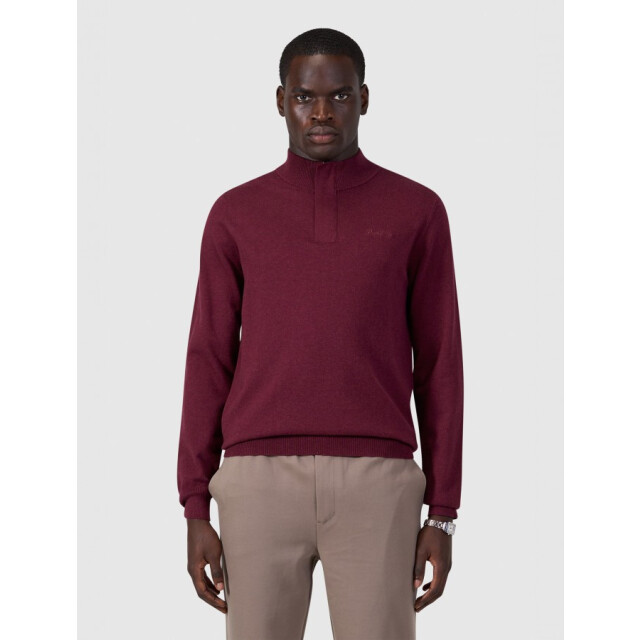 Pure Path 26030807 107 heren trui wine red half zip p 107/26030807 large