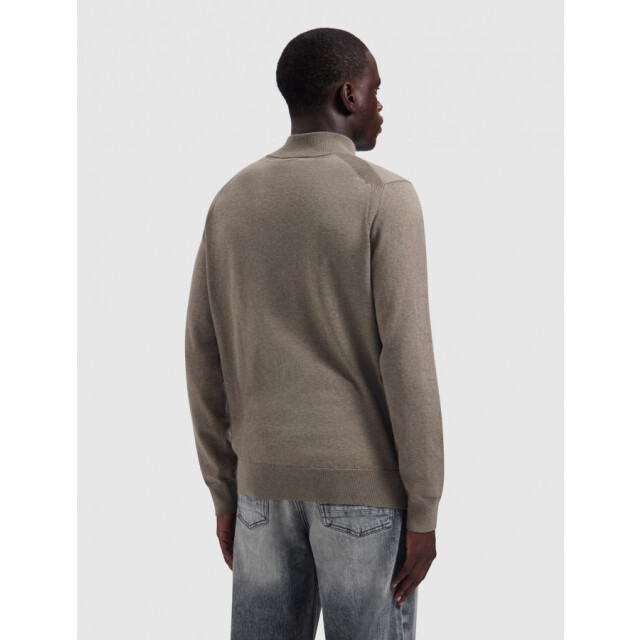 Pure Path 26030807 75 heren trui taupe melange half zip p 75/26030807 large