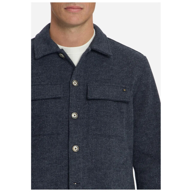 No Excess Overshirt full button solid jacquar dark night 33510921SN-178 large