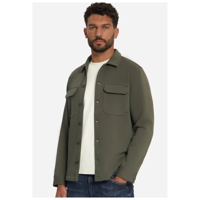 No Excess Overshirt full button pique sweat army 33510925-053 large