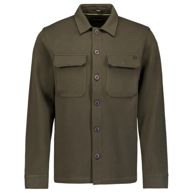 No Excess Overshirt full button pique sweat army 33510925-053 large