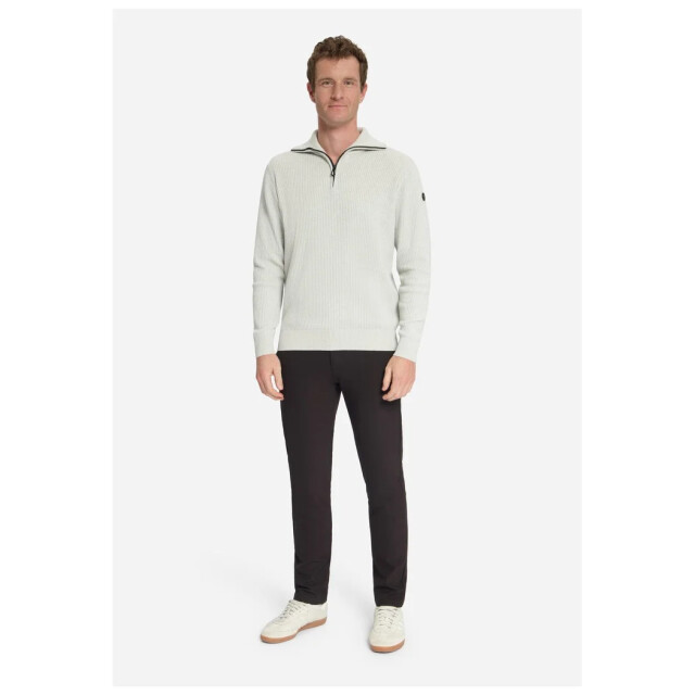 No Excess Pullover half zip wing collar tuck light grey mela 33230932SN-110 large