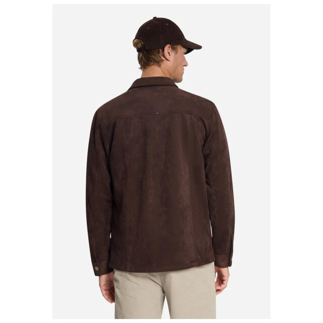 No Excess Overshirt full button suede dark brown 33510903SN-042 large