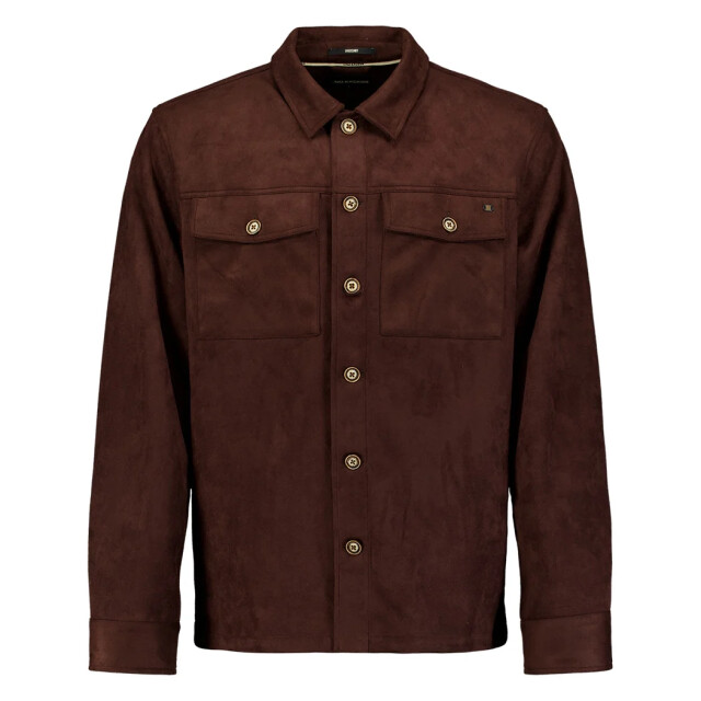 No Excess Overshirt full button suede dark brown 33510903SN-042 large