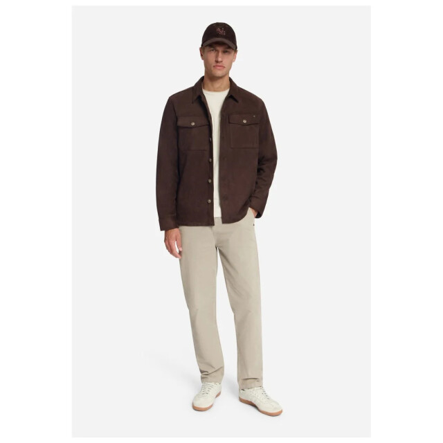 No Excess Overshirt full button suede dark brown 33510903SN-042 large