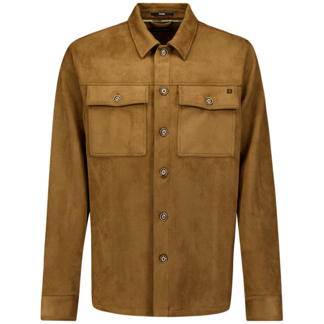 No Excess Overshirt full button suede caramel 33510903SN-048 large