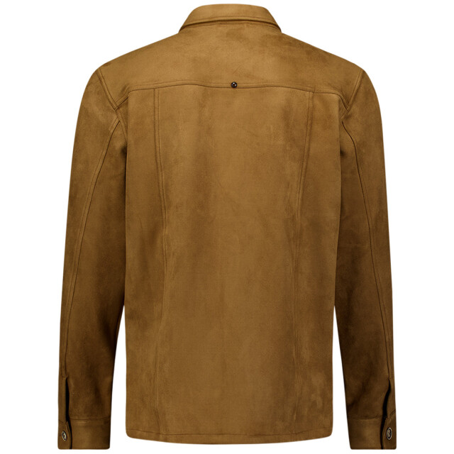 No Excess Overshirt full button suede caramel 33510903SN-048 large