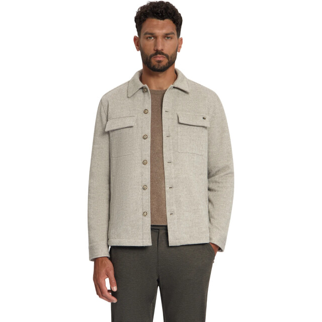 No Excess Overshirt full button solid jacquar cement 33510921SN-122 large