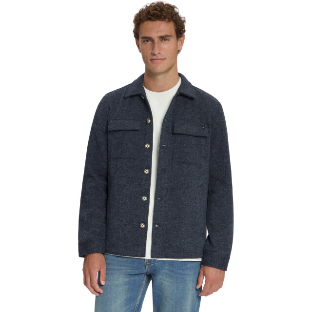 No Excess Overshirt full button solid jacquar dark night 33510921SN-178 large