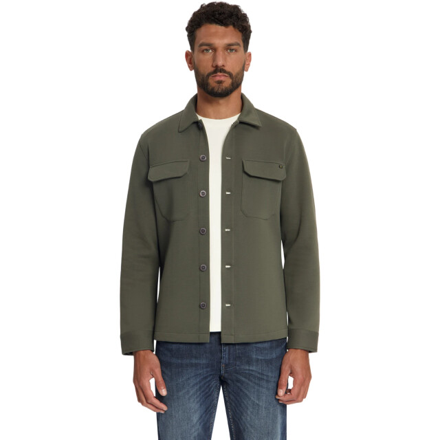 No Excess Overshirt full button pique sweat army 33510925-053 large