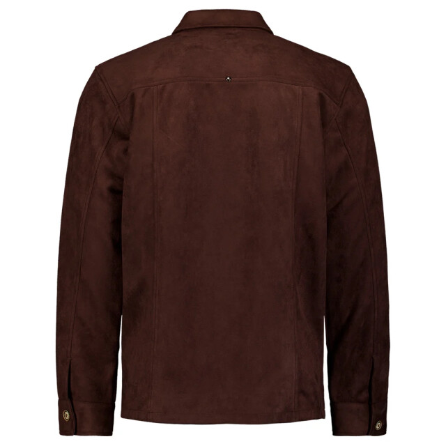 No Excess Overshirt full button suede dark brown 33510903SN-042 large