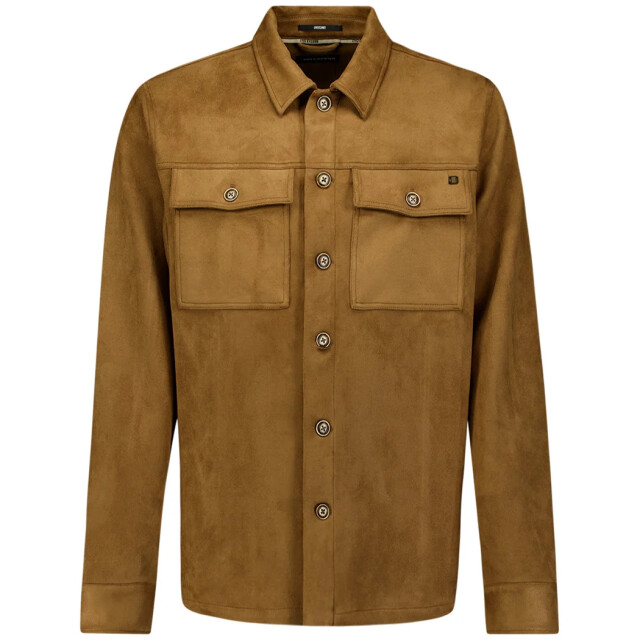 No Excess Overshirt full button suede caramel 33510903SN-048 large