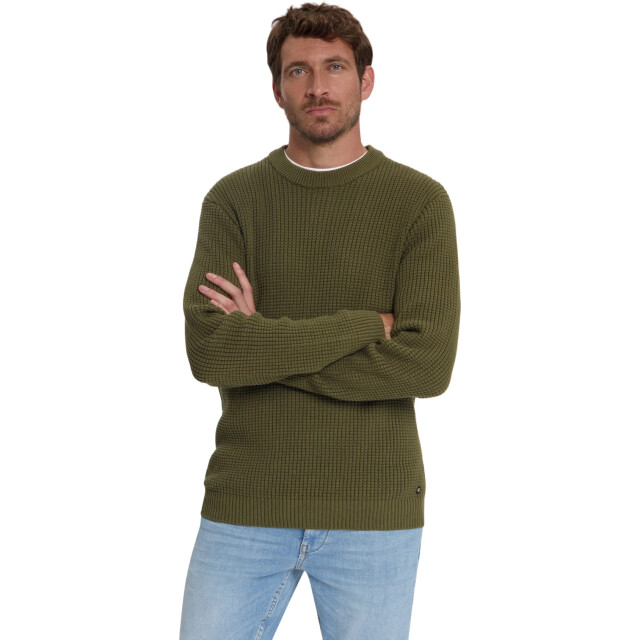 No Excess Pullover crewneck waffle jacquard moss 33230937-152 large