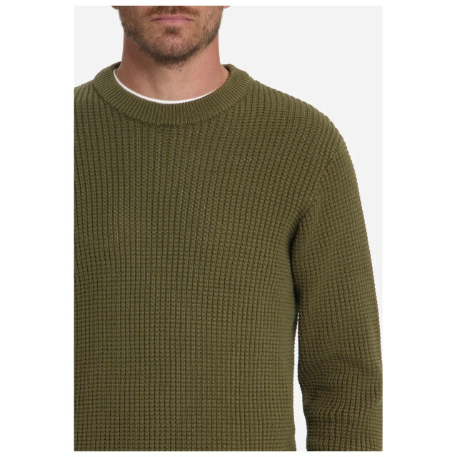 No Excess Pullover crewneck waffle jacquard moss 33230937-152 large