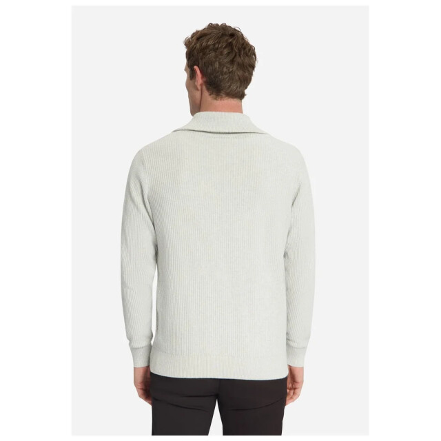 No Excess Pullover half zip wing collar tuck light grey mela 33230932SN-110 large