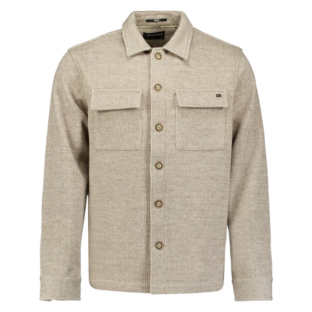 No Excess Overshirt full button solid jacquar cement 33510921SN-122 large