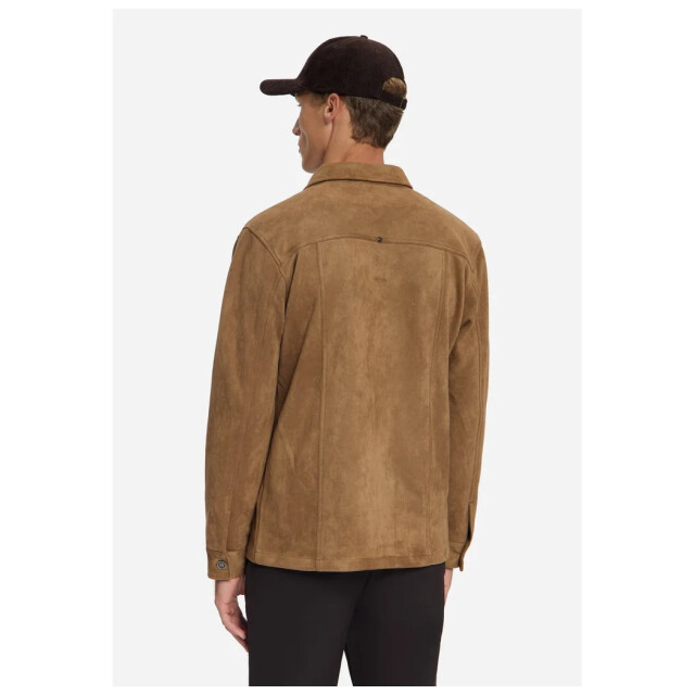 No Excess Overshirt full button suede caramel 33510903SN-048 large