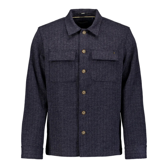 No Excess Overshirt full button solid jacquar dark night 33510921SN-178 large