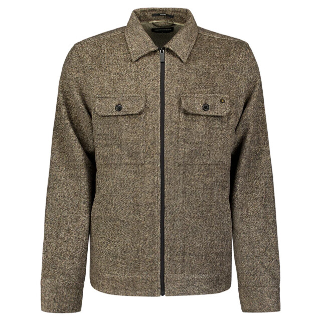 No Excess Overshirt full zip melange twill ef light brown 33510924-041 large