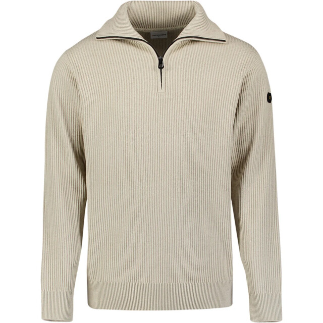 No Excess Pullover half zip wing collar tuck light grey mela 33230932SN-110 large