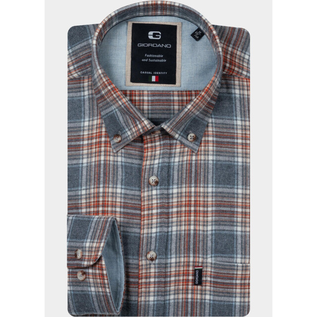 Giordano Overhemd heren dino soft flanel check 627307/60 213155 large