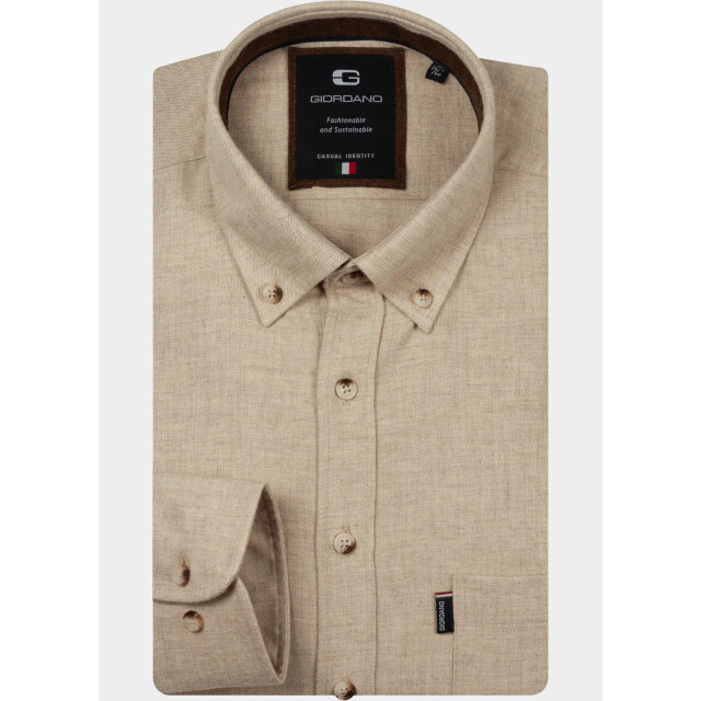 Giordano Overhemd heren dino wooltouch melange flanel 627005/81 213046 large