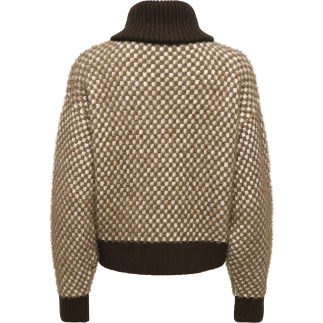 Only Onlhaylo ls zip collar knit jacket knt coffee bean 15382224-237375001 large