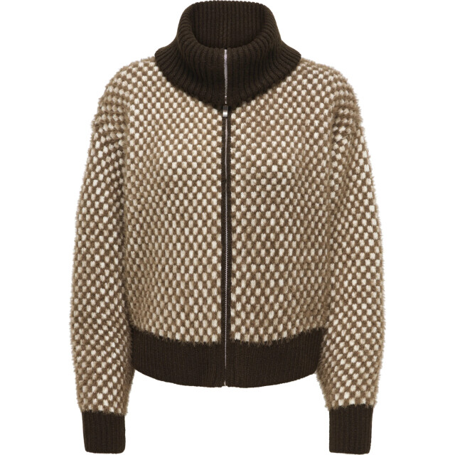 Only Onlhaylo ls zip collar knit jacket knt coffee bean 15382224-237375001 large