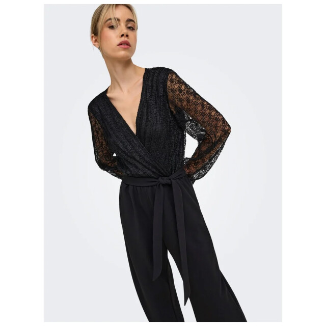 Only Onlbetsy l/s wrap v-neck jumpsuit cs jrs black 15385511-177911 large
