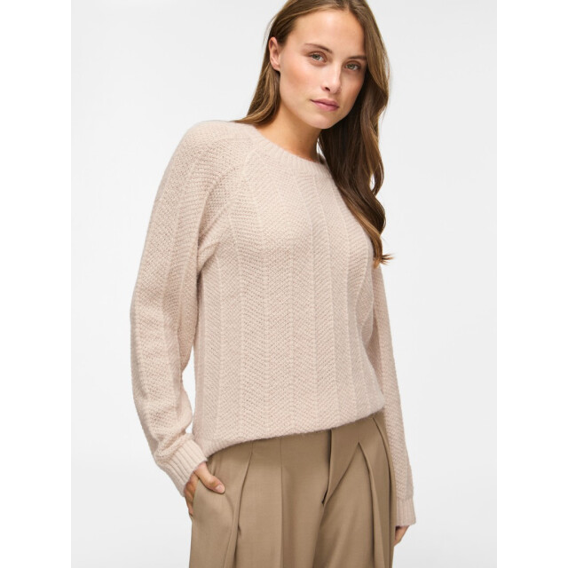 Vila vituli o-neck l/s knit top/pb 14116176 birch 06712.198.0301 large