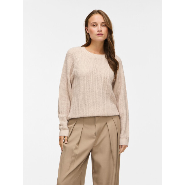 Vila vituli o-neck l/s knit top/pb 14116176 birch 06712.198.0301 large