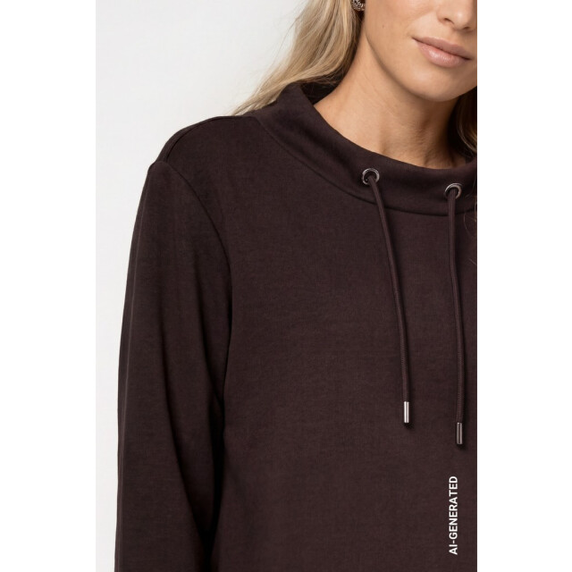 Monari  sweatshirt with stand-up 809856 567 black coffee 06721.882.0013 large