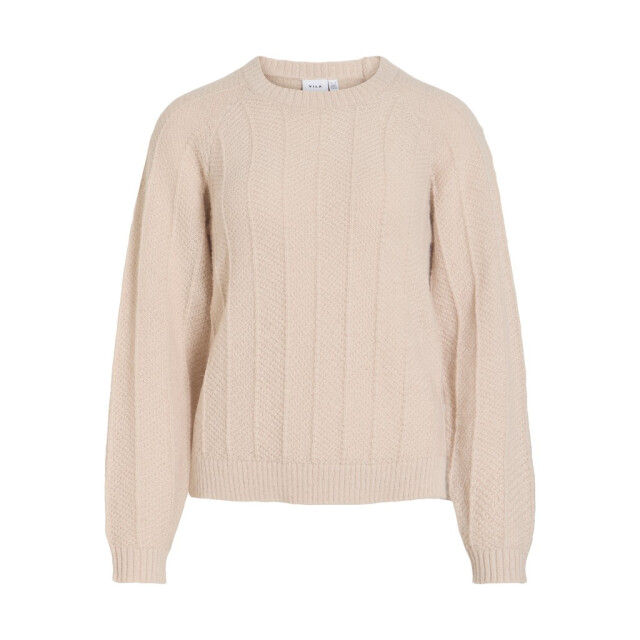 Vila vituli o-neck l/s knit top/pb 14116176 birch 06712.198.0301 large