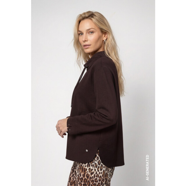 Monari  sweatshirt with stand-up 809856 567 black coffee 06721.882.0013 large