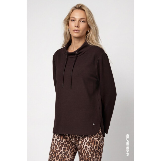 Monari  sweatshirt with stand-up 809856 567 black coffee 06721.882.0013 large