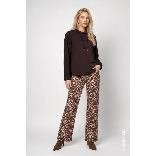 Monari  sweatshirt with stand-up 809856 567 black coffee 06721.882.0013 large
