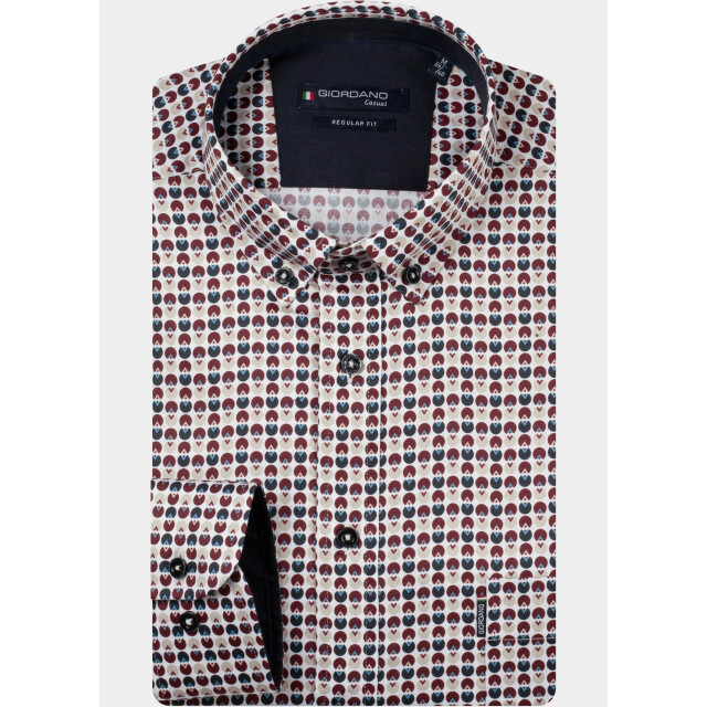 Giordano Overhemd heren dino satin stretch graphic pr 627021/40 213079 large