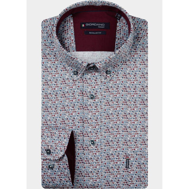 Giordano Overhemd heren dino satin strech graphic pri 627025/40 213091 large