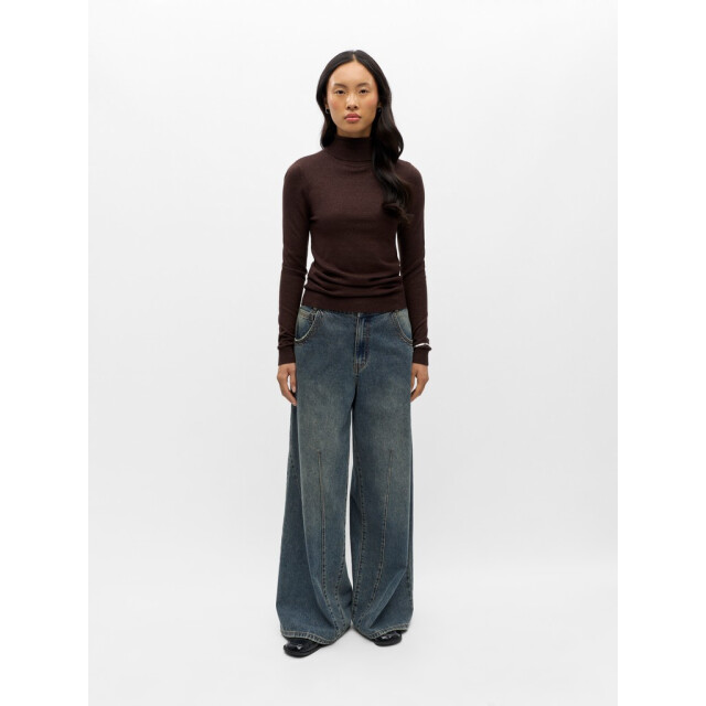 Object objthess l/s rollneck knit pullover 23033228 seal brown 06711.840.0021 large