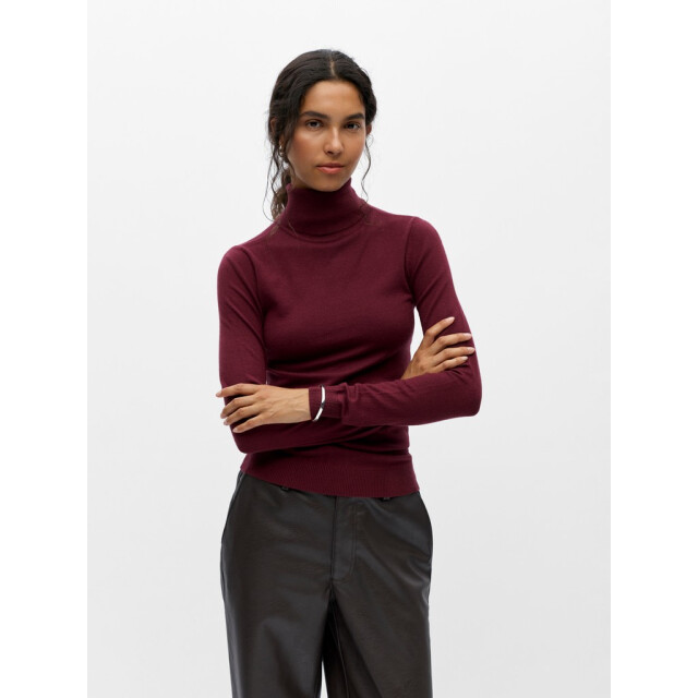 Object objthess l/s rollneck knit pullover 23033228 windsor wine 06711.680.0012 large