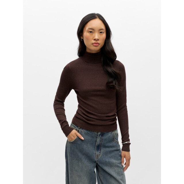 Object objthess l/s rollneck knit pullover 23033228 seal brown 06711.840.0021 large