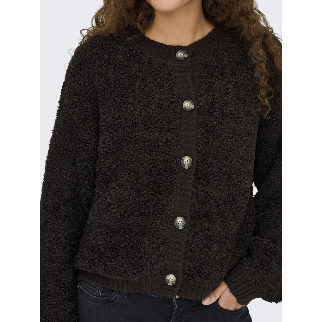 Jacqueline de Yong eira life l/s oneck cardigan knt 15337012 chocolate torte 06741.880.0008 large