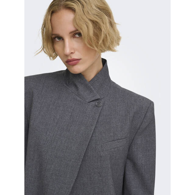 Jacqueline de Yong valerie high neck blazer pnt 15385459 dark grey melange 06228.970.0004 large