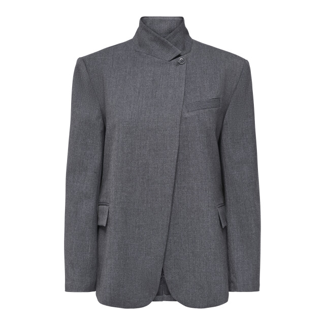 Jacqueline de Yong valerie high neck blazer pnt 15385459 dark grey melange 06228.970.0004 large