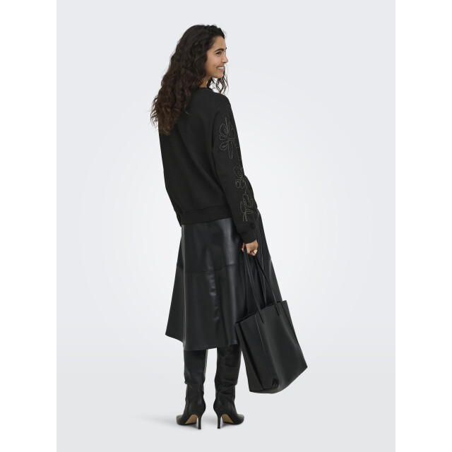 Jacqueline de Yong mesa mindy l/s emb sweat jrs 15376644 black 06721.999.0003 large