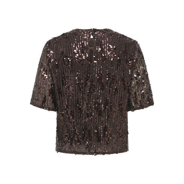 Jacqueline de Yong lola 2/4 sequin top jrs 15382815 rum raisin 06011.670.0007 large