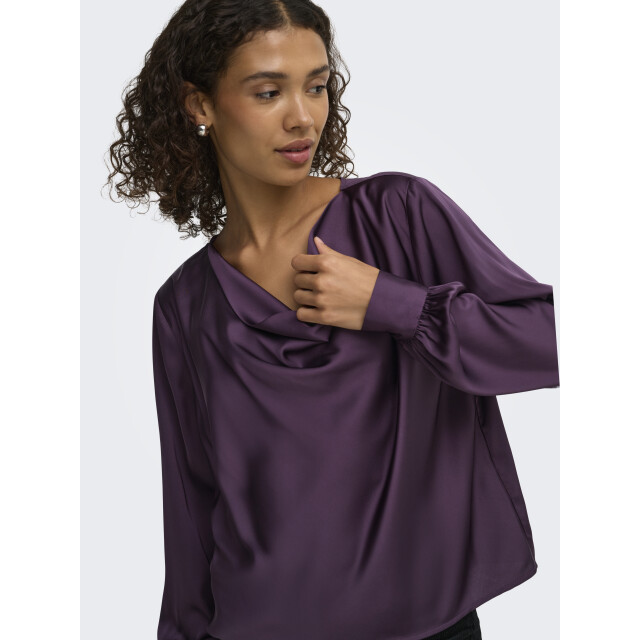 Jacqueline de Yong rocky l/s waterfall top wvn 15382754 plum perfect 06615.770.0064 large